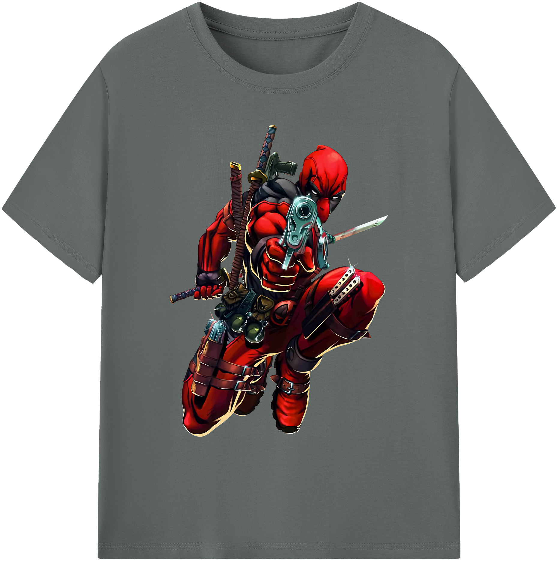 （画像用） Deadpool デッドプール 綿100％ メンズ半袖Tシャツ｜肌触りやわらか＆通気性